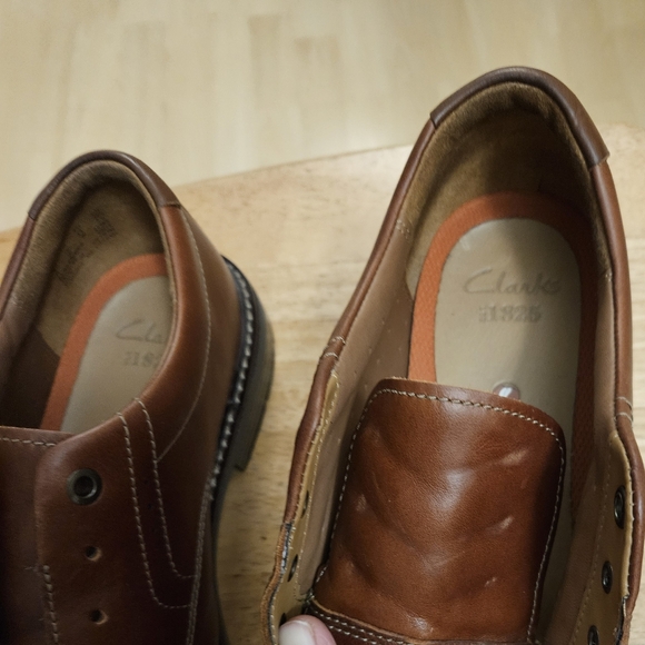 Clarks Unstructured Kenneth Men’s Leather Oxford Shoes Brown Size 10W No Laces - Picture 3 of 15